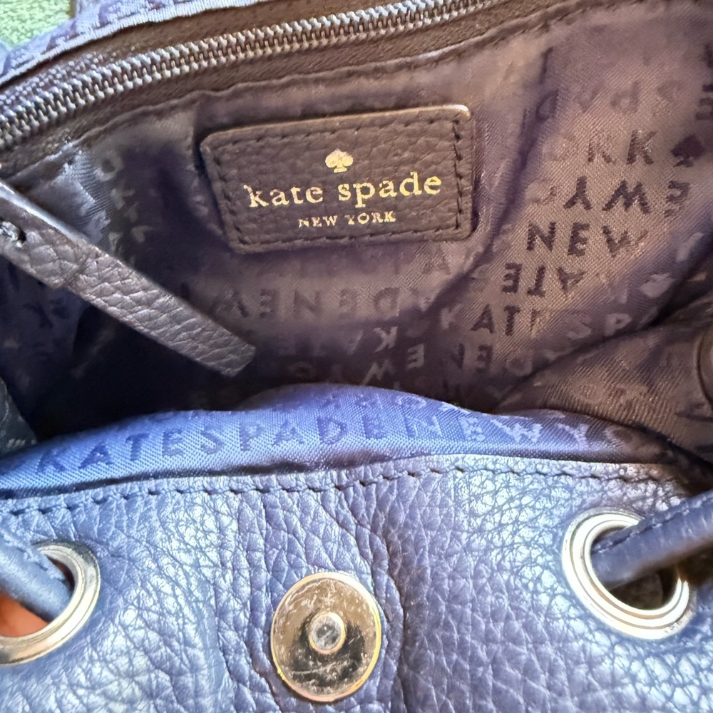 Kate Spade Navy Leather Backpack - Picture 8 of 9
